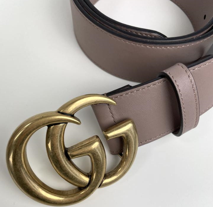 Gucci marmont double G buckle belt size 95 gold