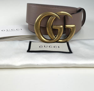 Gucci marmont double G buckle belt size 95 gold