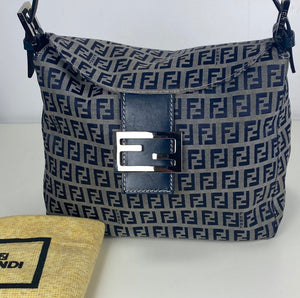 Fendi vintage blue zucca monogram bag