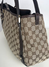 Load image into Gallery viewer, Gucci medium abbey GG  beige ebony tote