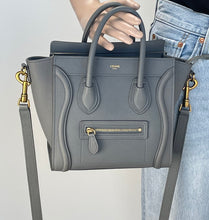 Load image into Gallery viewer, Celine nano luggage in baby drummed calfskin Kohl