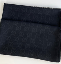 Load image into Gallery viewer, Gucci GG jacuard monogram wool and silk shawl