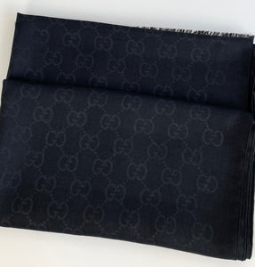 Gucci GG jacuard monogram wool and silk shawl