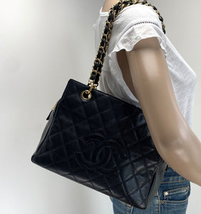 Chanel PST petite timeless shopper tote in caviar