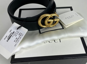 Gucci marmont belt gold shiny size 85