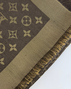 Louis Vuitton monogram shine shawl brown/gold