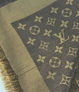 Louis Vuitton monogram shine shawl brown/gold