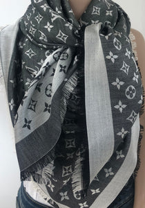 Louis Vuitton denim shawl black
