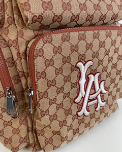 Gucci Large GG Backpack with LA Angels MLB