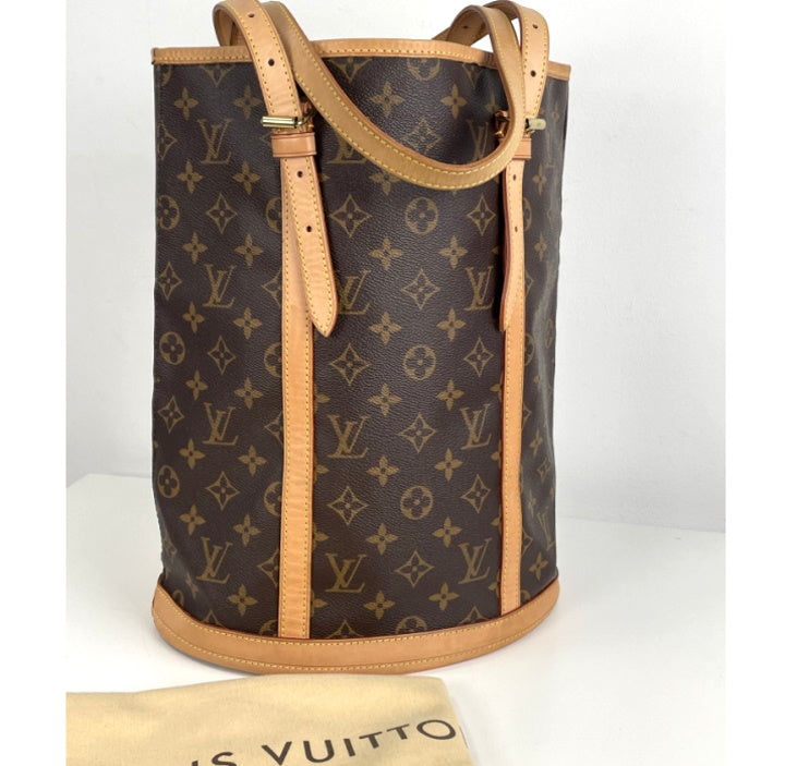 Authenticated Used Louis Vuitton Bucket GM Brown Beige Monogram M42236  Canvas Nume Leather FL0093 LOUIS VUITTON Bag Tote Handbag Women's 