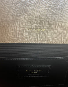 Saint Laurent YSL small envelope bag dark beige