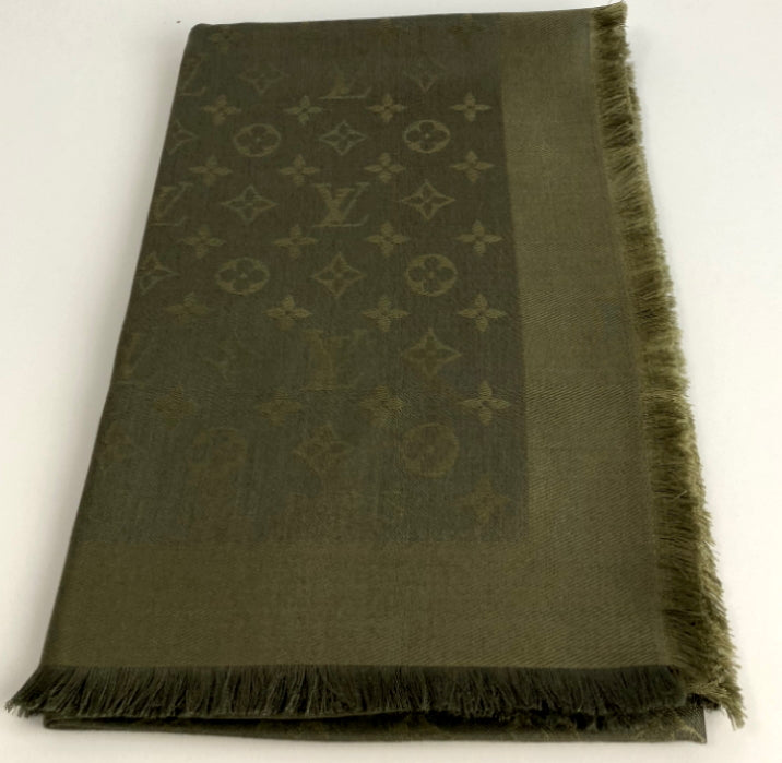Louis Vuitton monogram shawl khaki – Lady Clara's Collection