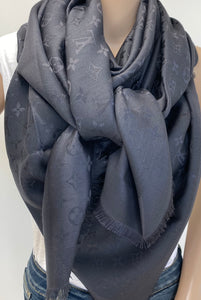 Louis Vuitton classique monogram shawl in charcoal