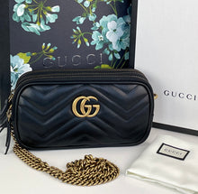 Load image into Gallery viewer, Gucci Marmont mini chain bag in black