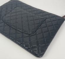 Load image into Gallery viewer, Chanel Classic pouch in black grained shiny calfskin