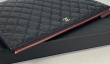 Load image into Gallery viewer, Chanel Classic pouch in black grained shiny calfskin