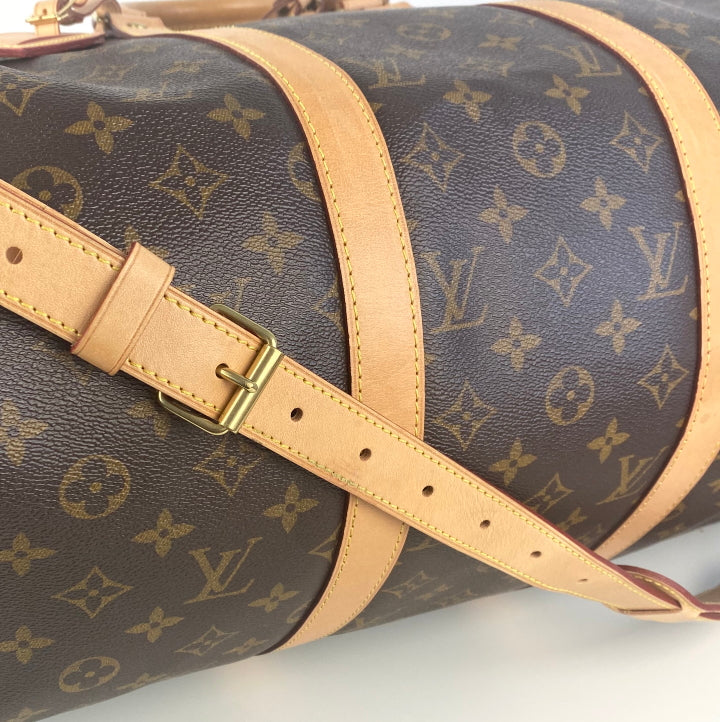 Louis Vuitton LV Keepall bandouliere 50 With chain Yellow Leather  ref.794057 - Joli Closet