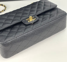 Load image into Gallery viewer, Chanel classic medium double flap in black caviar