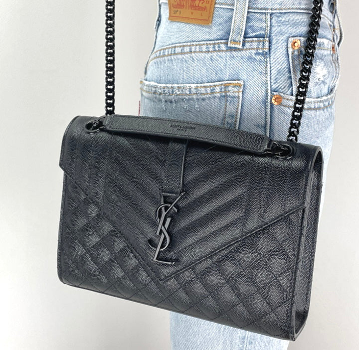 Saint Laurent YSL medium envelope bag black – Lady Clara's Collection