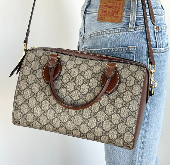 Gucci supreme small boston with strap – Lady Clara's Collection