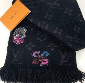 Louis Vuitton logomania superstition scarf