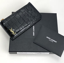Load image into Gallery viewer, YSL Saint Laurent tiny cassandre croc zip card case