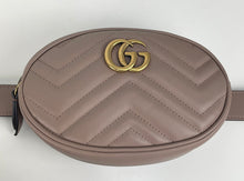 Load image into Gallery viewer, Gucci marmont matelasse belt beg in dusty pink 95/36