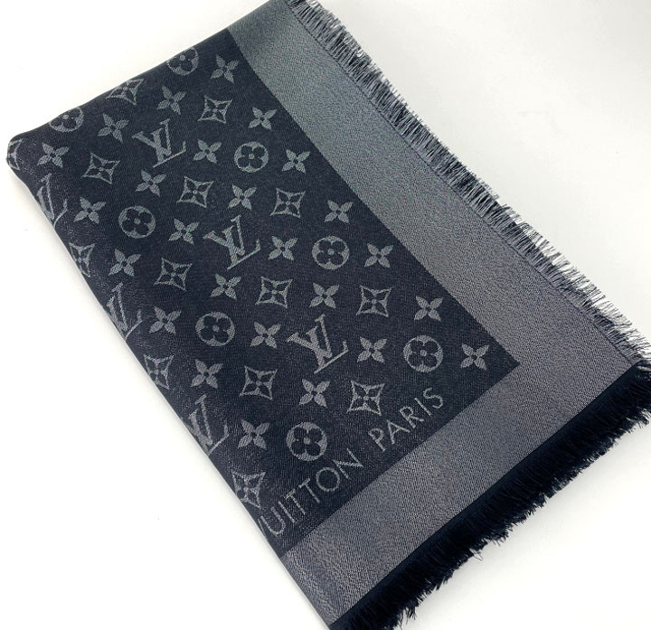 Louis Vuitton monogram shine shawl black/silver