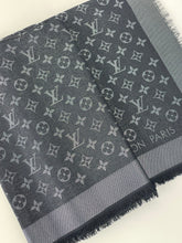 Load image into Gallery viewer, Louis Vuitton monogram shine shawl black/silver