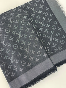 Louis Vuitton monogram shine shawl black/silver