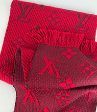 Load image into Gallery viewer, Louis Vuitton logomania scarf in red ruby