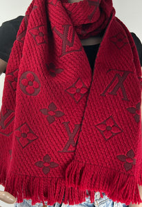 Louis Vuitton logomania scarf in red ruby
