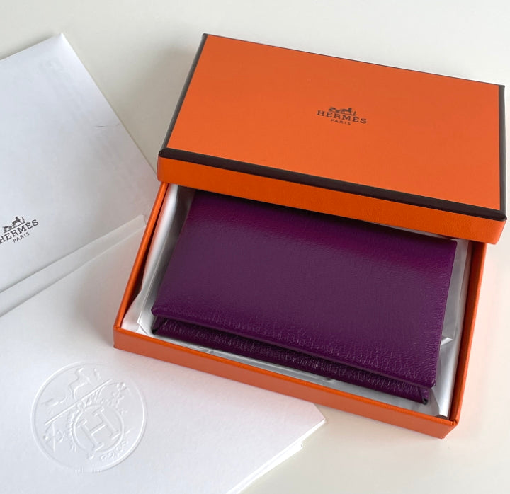Hermes calvi card holder in anemone – Lady Clara's Collection