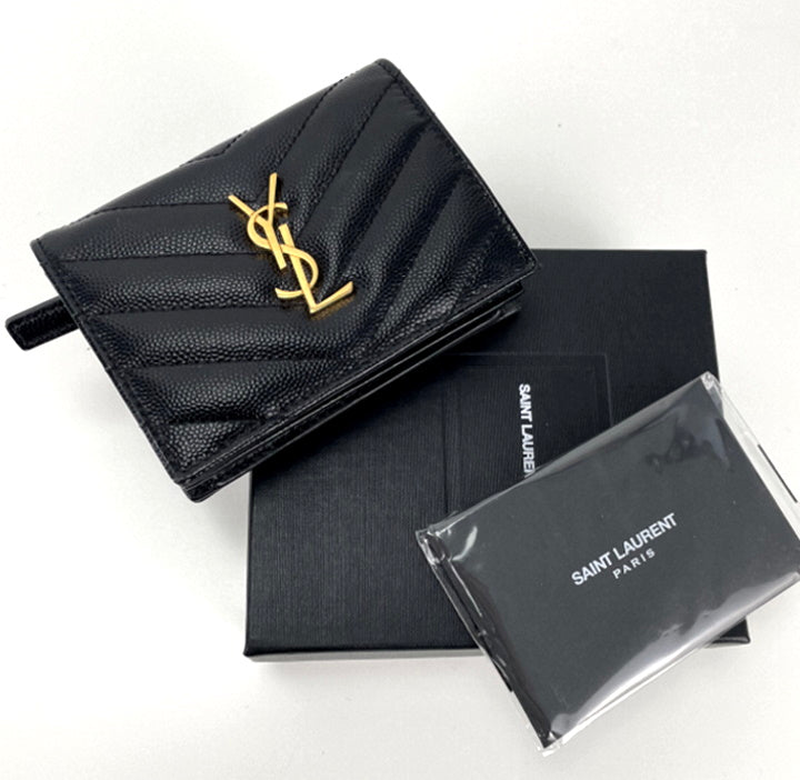 Saint Laurent YSL Cassandre matelasse flap card case – Lady