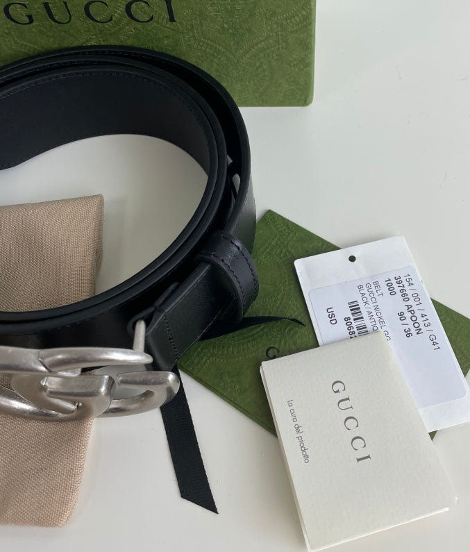 Gucci marmont double G buckle belt size 80 silver – Lady Clara's