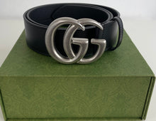 Load image into Gallery viewer, Gucci marmont double G buckle belt size 80 silver