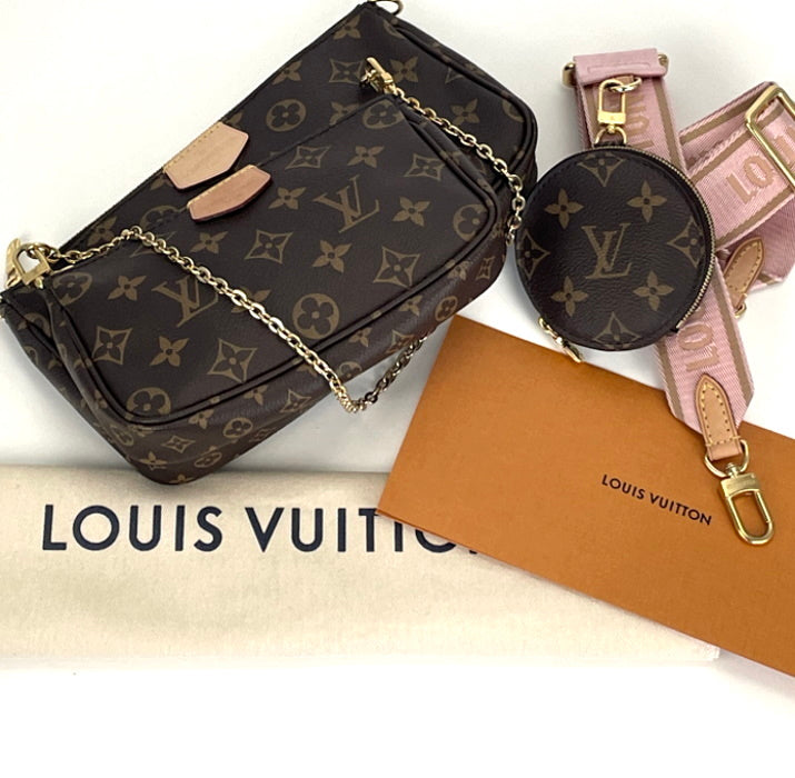 Louis Vuitton Monogram Multi Pochette Crossbody with Rose Clair