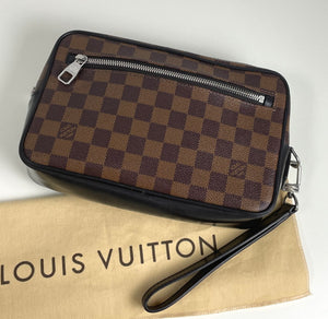 Louis Vuitton Kasai clutch in damier ebene canvas