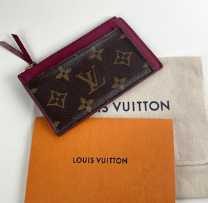 Louis Vuitton zipped cardholder in fuchsia