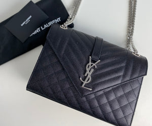 Saint Laurent YSL medium envelope bag black