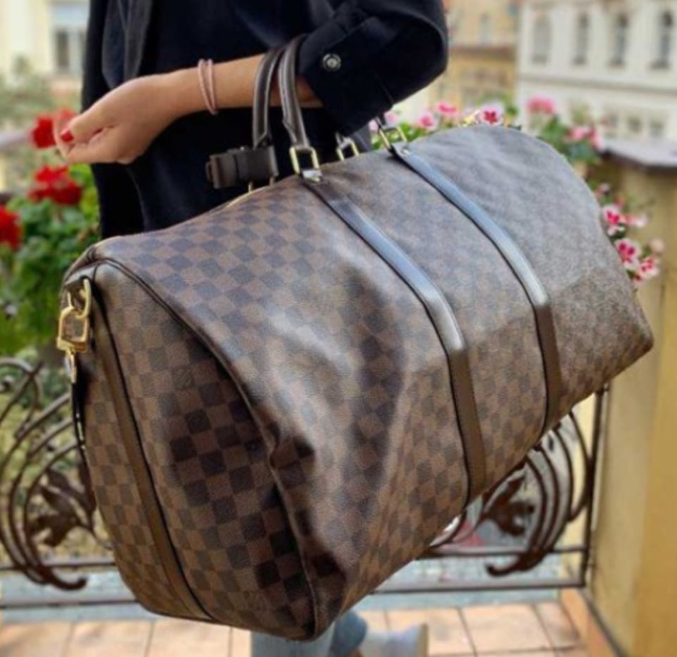 Louis Vuitton keepall bandouliere 55 in damier ebene – Lady