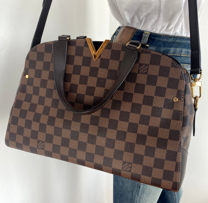 Louis Vuitton kensington bowling bag in damier ebene