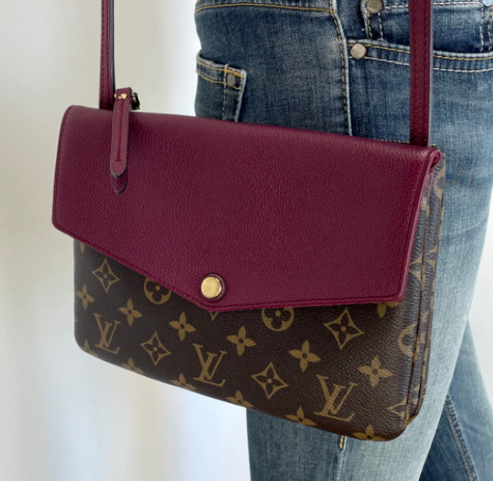 Louis Vuitton Aurore Monogram Canvas and Leather Twinset Bag Louis Vuitton