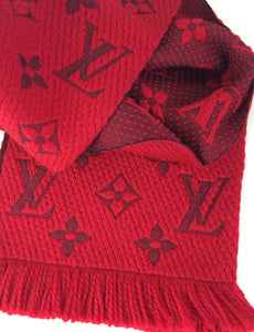 Louis Vuitton logomania scarf in red ruby