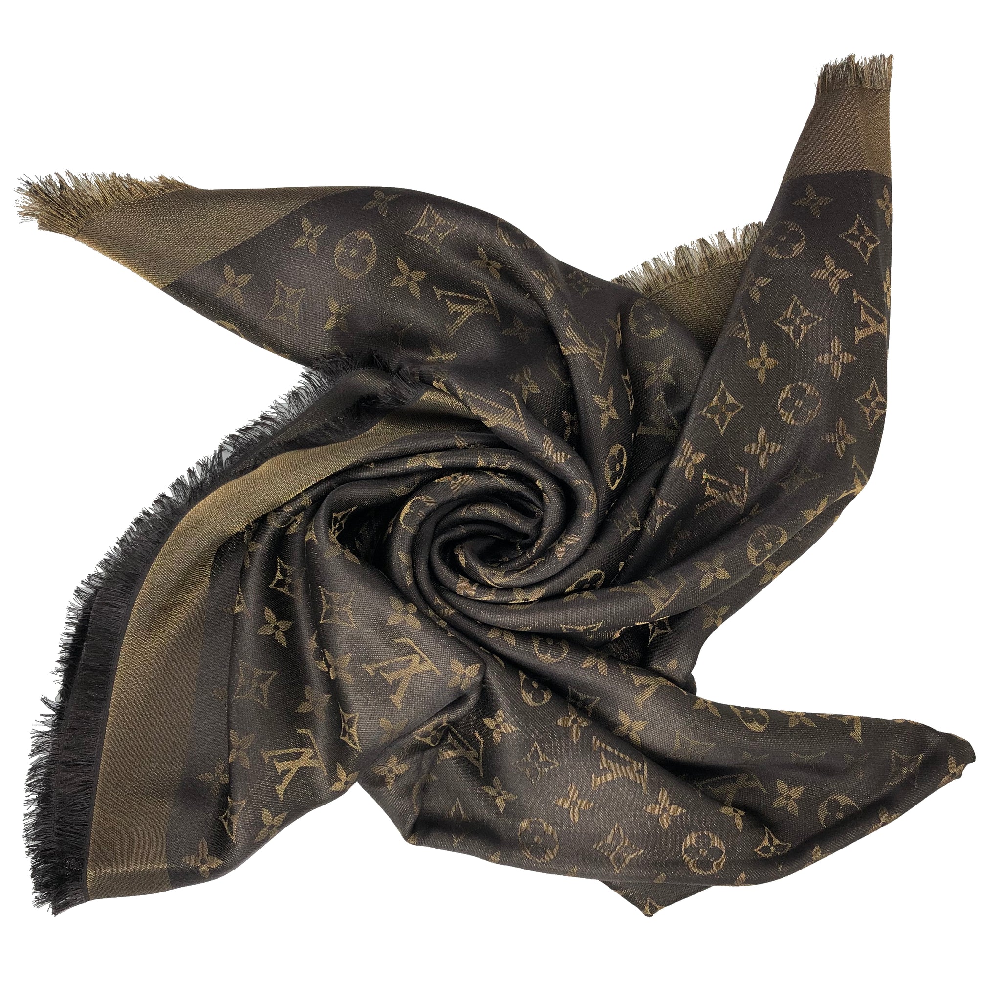 Louis Vuitton monogram shine shawl brown/gold – Lady Clara's Collection