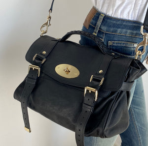 Mulberry black alexa satchel