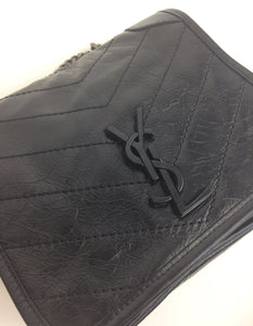 Saint Laurent niki vintage leather chain wallet