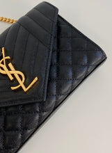 Load image into Gallery viewer, Saint Laurent YSL small envelope bag black