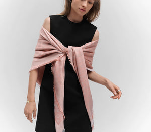 Louis Vuitton monogram shine shawl rose velours